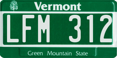 VT license plate LFM312