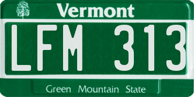 VT license plate LFM313