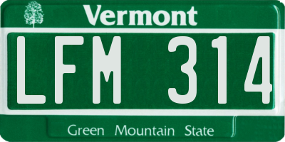 VT license plate LFM314