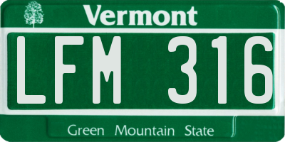 VT license plate LFM316