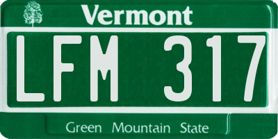 VT license plate LFM317