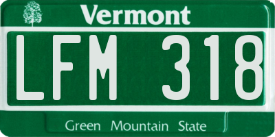 VT license plate LFM318