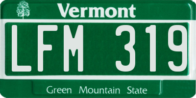 VT license plate LFM319