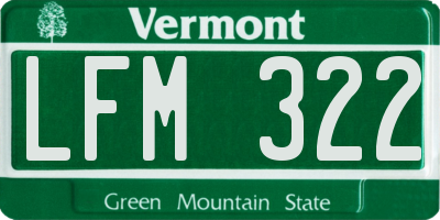 VT license plate LFM322