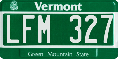VT license plate LFM327