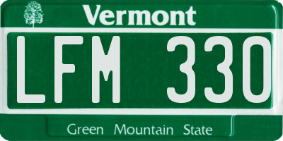 VT license plate LFM330