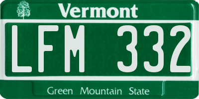 VT license plate LFM332
