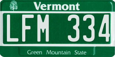 VT license plate LFM334