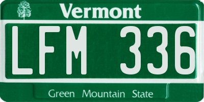 VT license plate LFM336