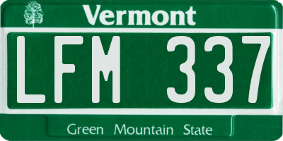 VT license plate LFM337