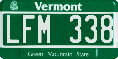 VT license plate LFM338
