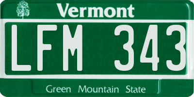 VT license plate LFM343