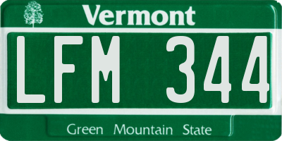 VT license plate LFM344