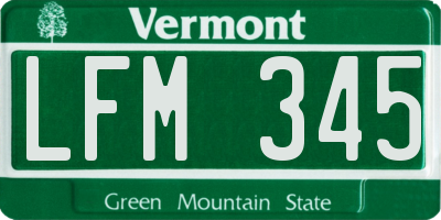 VT license plate LFM345