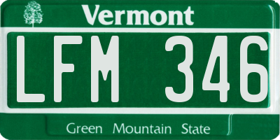 VT license plate LFM346