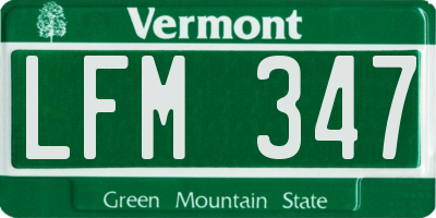 VT license plate LFM347