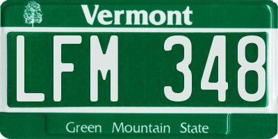VT license plate LFM348