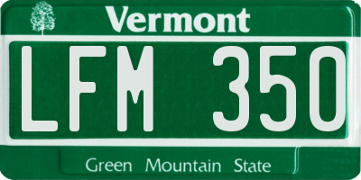 VT license plate LFM350
