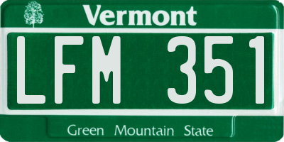 VT license plate LFM351
