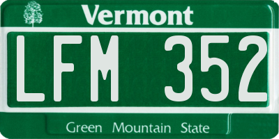 VT license plate LFM352