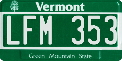 VT license plate LFM353