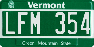 VT license plate LFM354