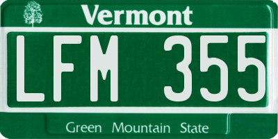 VT license plate LFM355