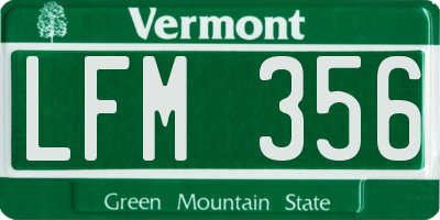 VT license plate LFM356