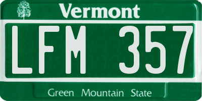 VT license plate LFM357