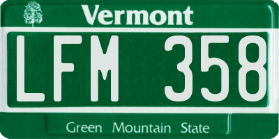 VT license plate LFM358