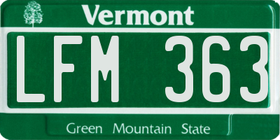 VT license plate LFM363
