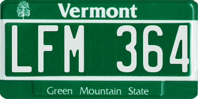 VT license plate LFM364