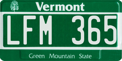 VT license plate LFM365