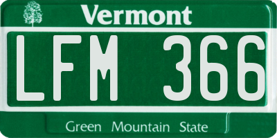 VT license plate LFM366
