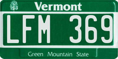 VT license plate LFM369