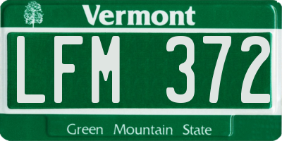 VT license plate LFM372