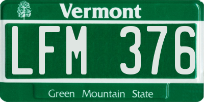 VT license plate LFM376