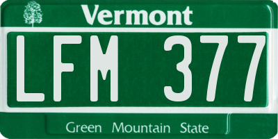 VT license plate LFM377