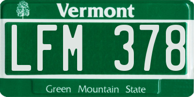 VT license plate LFM378