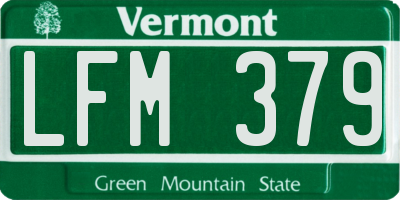 VT license plate LFM379