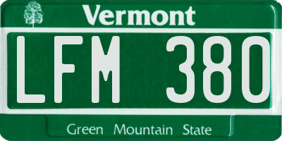 VT license plate LFM380