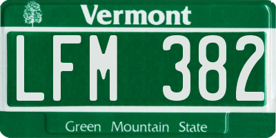 VT license plate LFM382