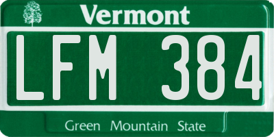 VT license plate LFM384