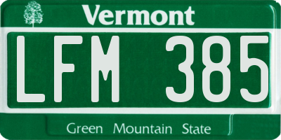 VT license plate LFM385