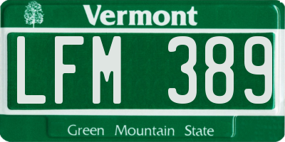 VT license plate LFM389