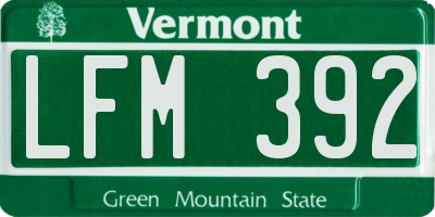 VT license plate LFM392