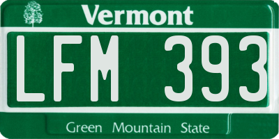 VT license plate LFM393