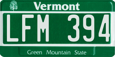 VT license plate LFM394