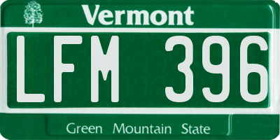 VT license plate LFM396