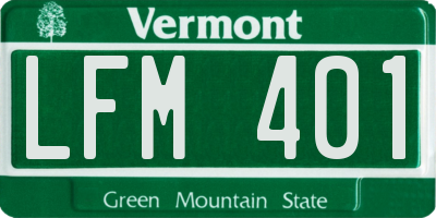 VT license plate LFM401